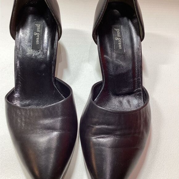 Paul Green Black Leather d’Orsay Heels Elegant Classic Pumps Size 6.5 - Picture 4 of 14